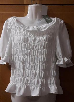 Брендовая новая стильная блуза с резинками, с открытыми плечами р.xl от h &amp; m