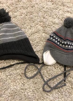Тёплые  шапки на 6-12 месяцев