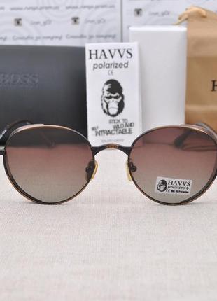 Фирменные солнцезащитные очки  havvs polarized hv68009 круглые с боковой шорой7 фото