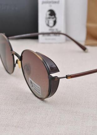 Фирменные солнцезащитные очки  havvs polarized hv68009 круглые с боковой шорой