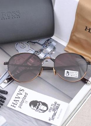 Фирменные солнцезащитные очки  havvs polarized hv68009 круглые с боковой шорой3 фото