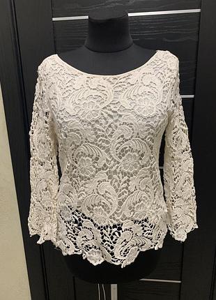 Кофточка гипюровая, кружевная, блуза, кофта