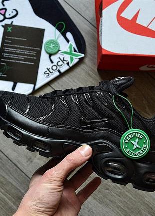 Шикарні, чоловічі, чорні, спортивні кросівки nike air max plus tn black