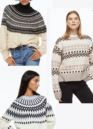 Свитер с шерстью в узор h&amp;m