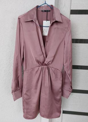 Сатиновое платье zara