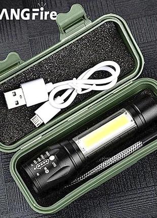 Фонарик светодиодный на аккумуляторе мощный фонарь с боковой подсветкой на usb9 фото