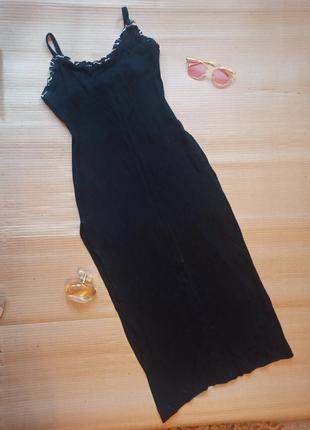 Длинное черное платье , сарафан в пол1 фото
