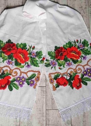 Рушник "маки", вишивка нитками