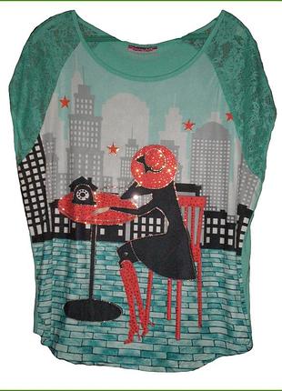 Футболка жіноча amarchik з модним принтом, туреччина