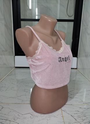 Топ на брительках, бархатний angel 😇