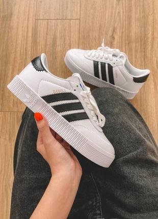 Женские кроссовки adidas samba white black