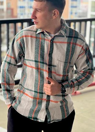 Рубашка в клетку, оверсайз-рубашка премиум качество