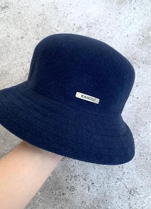 Vintage kangol 90s wool bucket panama hat женская шерстяная панама кенгол синяя