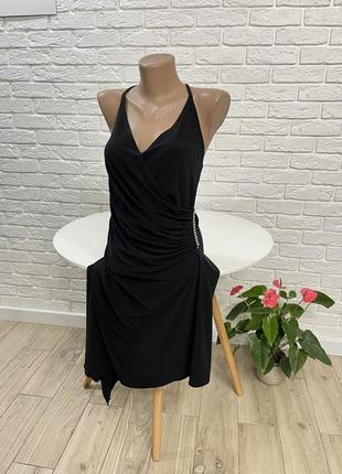 Платье нарядное эфектное чёрное р 42-44-46