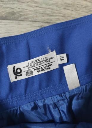 L pucci электрик дизайнерская винтажная меди юбка из тонкой шерсти шерстяная с высокой посадкой5 фото