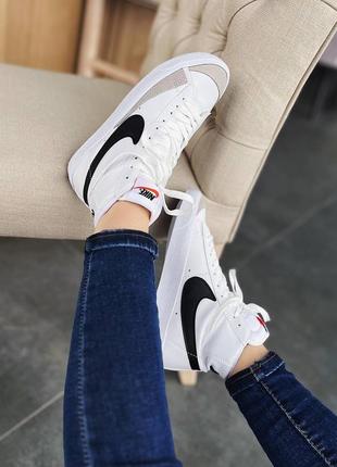 Високі, жіночі кросівки кеди nike blazer mid 77 vintage white