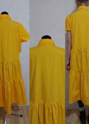 Ярусное платье-рубашка из органического 100%- хлопка reserved6 фото