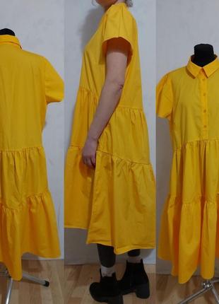 Ярусное платье-рубашка из органического 100%- хлопка reserved7 фото