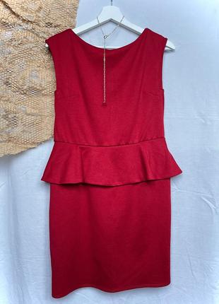 Сукня плаття із баскою без рукав міні apricot