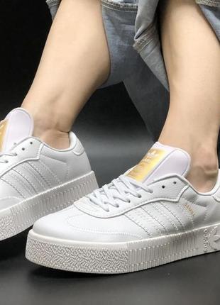 Кросівки шкіряні adidas, кеди білі унісекс