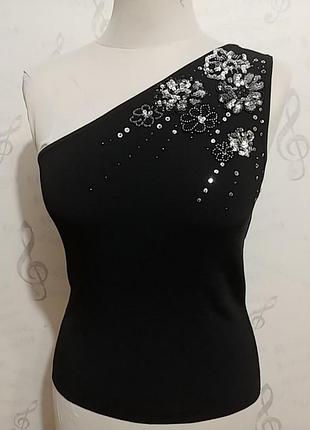 Майка нарядная на одно плечо