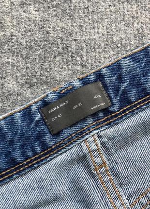 Оригінальні джинси zara man patched distressed denim jeans blue/white9 фото