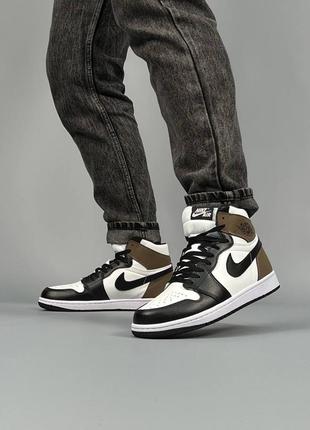 Мужские кроссовки nike air Pine jordan  high black mocha  💣🔥🚀