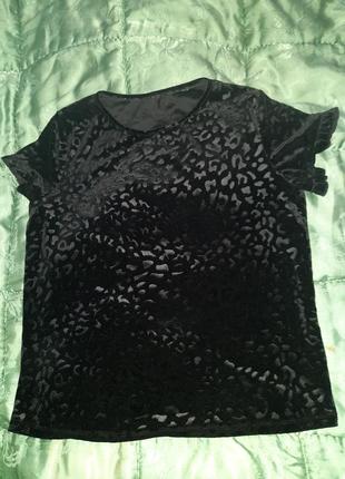 Бархатная черная футболка1 фото