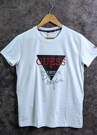 Белая футболка guess / топовые футболки гайс для мужчин