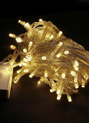 Новогодняя led гирлянда светодиодная 100led (100 лампочек), 7 метров