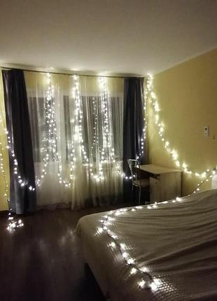 Новогодняя led гирлянда светодиодная 400 led (400 лампочек), 20 метров белый свет
