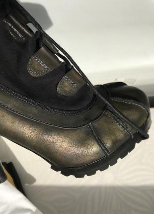 Steam punk шузи стильні чоботи з бронзовим напиленням