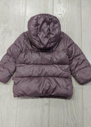 Зимняя куртка  benetton лилового цвета 1,5-2 года3 фото