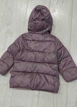 Зимняя куртка  benetton лилового цвета 1,5-2 года4 фото