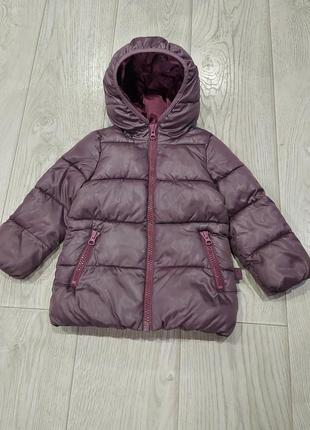 Зимняя куртка  benetton лилового цвета 1,5-2 года2 фото
