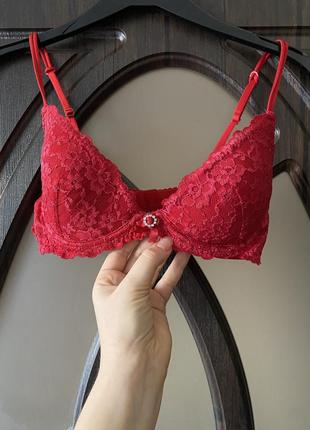 Шикарный, ажурный, бюстгальтер, красного цвета, от бренда: h&m 🌹