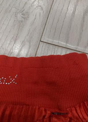 Пышная трехярусная юбка в клетку красная lilax 3-5 лет2 фото