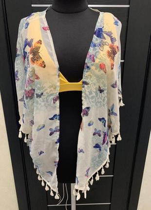 Накидка на купальник, пончо, болеро