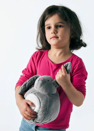 Pekult плюшова іграшка, світлодіодний нічник, сірий кролик / на батарейках19 см3 фото