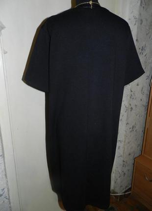 Трикотажна-стрейч сукня зі шкіряним оздобленням,офісне,великого розміру2 фото
