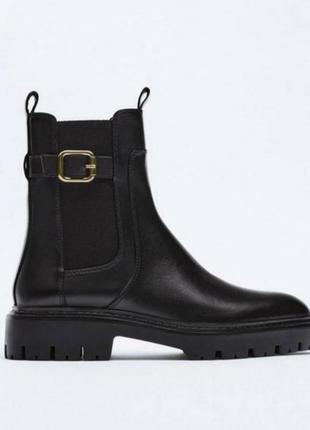 Кожаные ботинки zara. 39р.