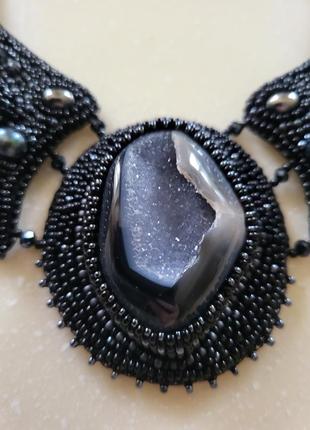 Авторське намисто та браслет з натуральним камінням" таємниця ночі" 🖤🙏 з натуральними камінням