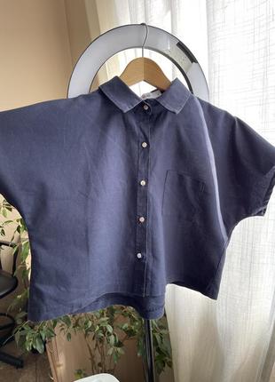 Рубашка льон укорочена 2