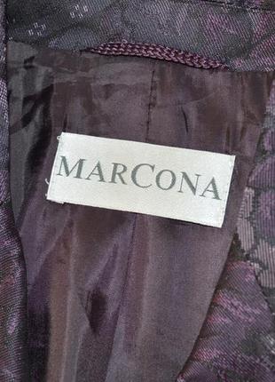 Брендовый фиолетовый пиджак жакет блейзер marcona ацетат принт цветы этикетка3 фото