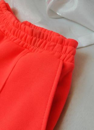Неонові яскраві кислотні спортивні штани  маломірки  на флісі в наявності яскраво оранжевий кислотни4 фото
