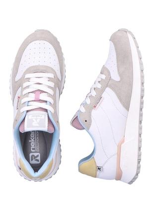 Кросівки rieker 36(р) білий/бежевий шкіра/замша 0-1-1-w-0600-90