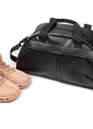 Спортивна сумка puma деза з екошкіри чорна для тренування фітнесу на 20 л.7 фото
