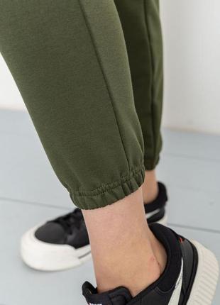 Спорт штани жіночі двонитка колір хакі5 фото