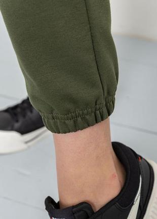 Спорт штани жіночі двонитка колір хакі6 фото