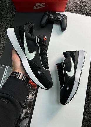 Мужские кроссовки nike waffle black white